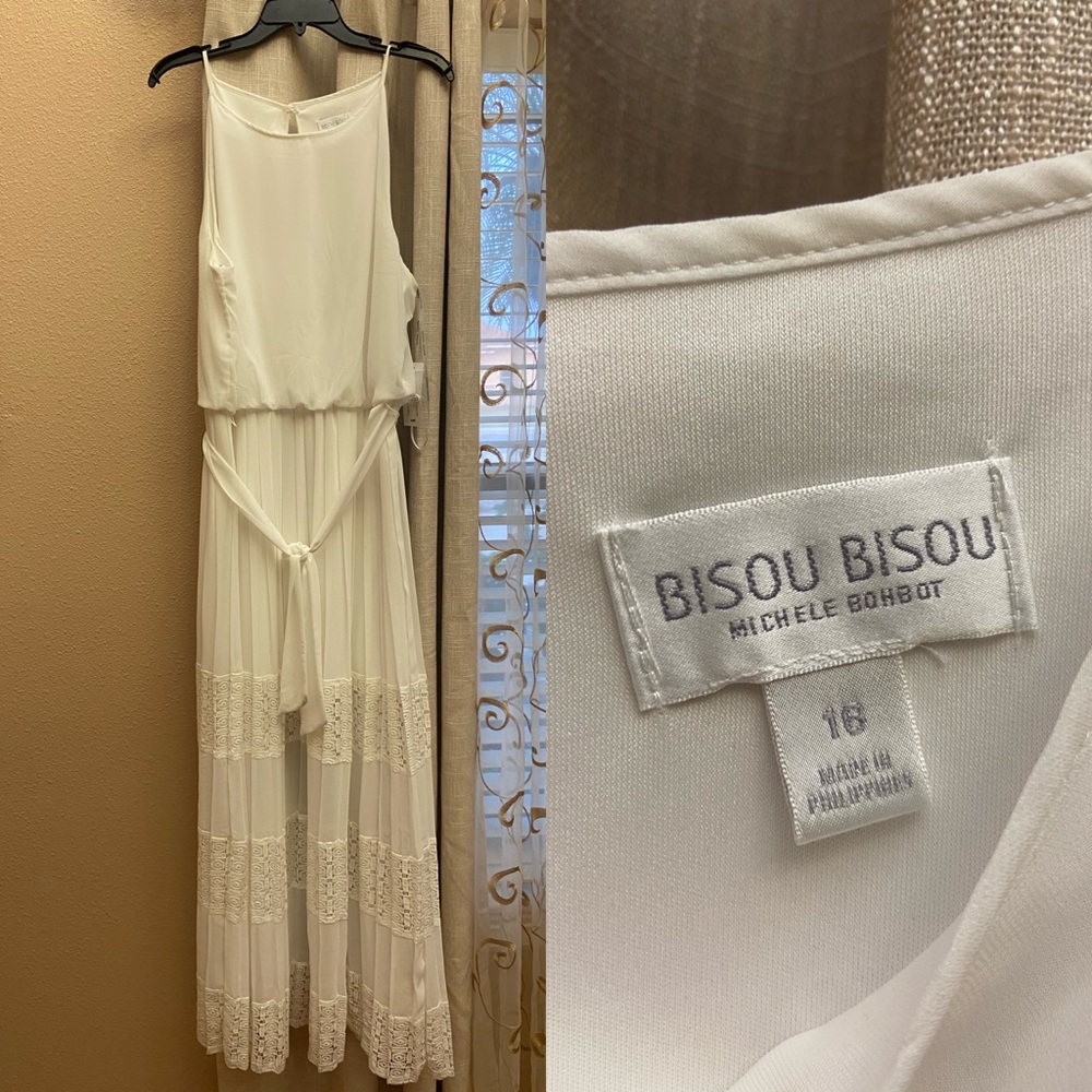 White Maxi Flowy Boho Dress NWT